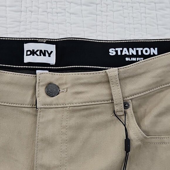 NEW DKNY Stanton Jeans Men's 38x30 Tan Ultimate Stretch Denim Slim Tapered NWT - Picture 10 of 16